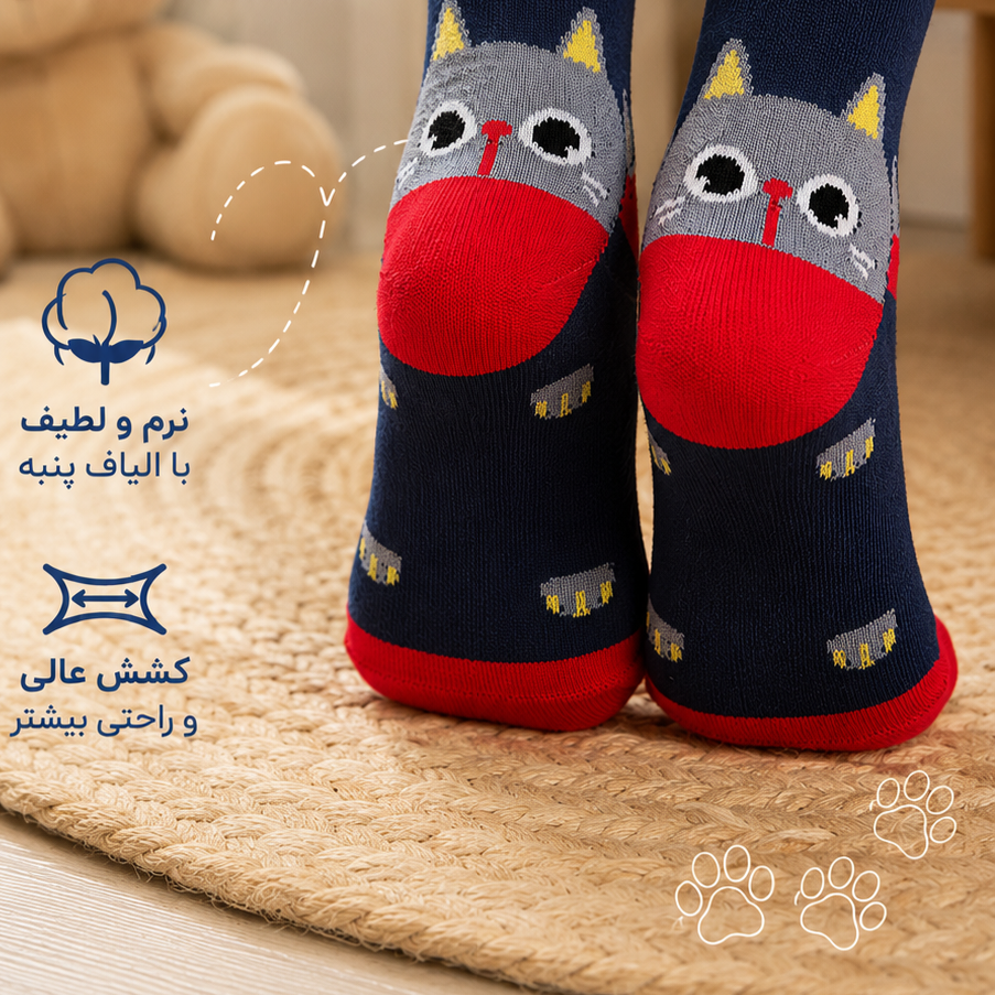 جوراب ساق دار پاشنه گربه ای