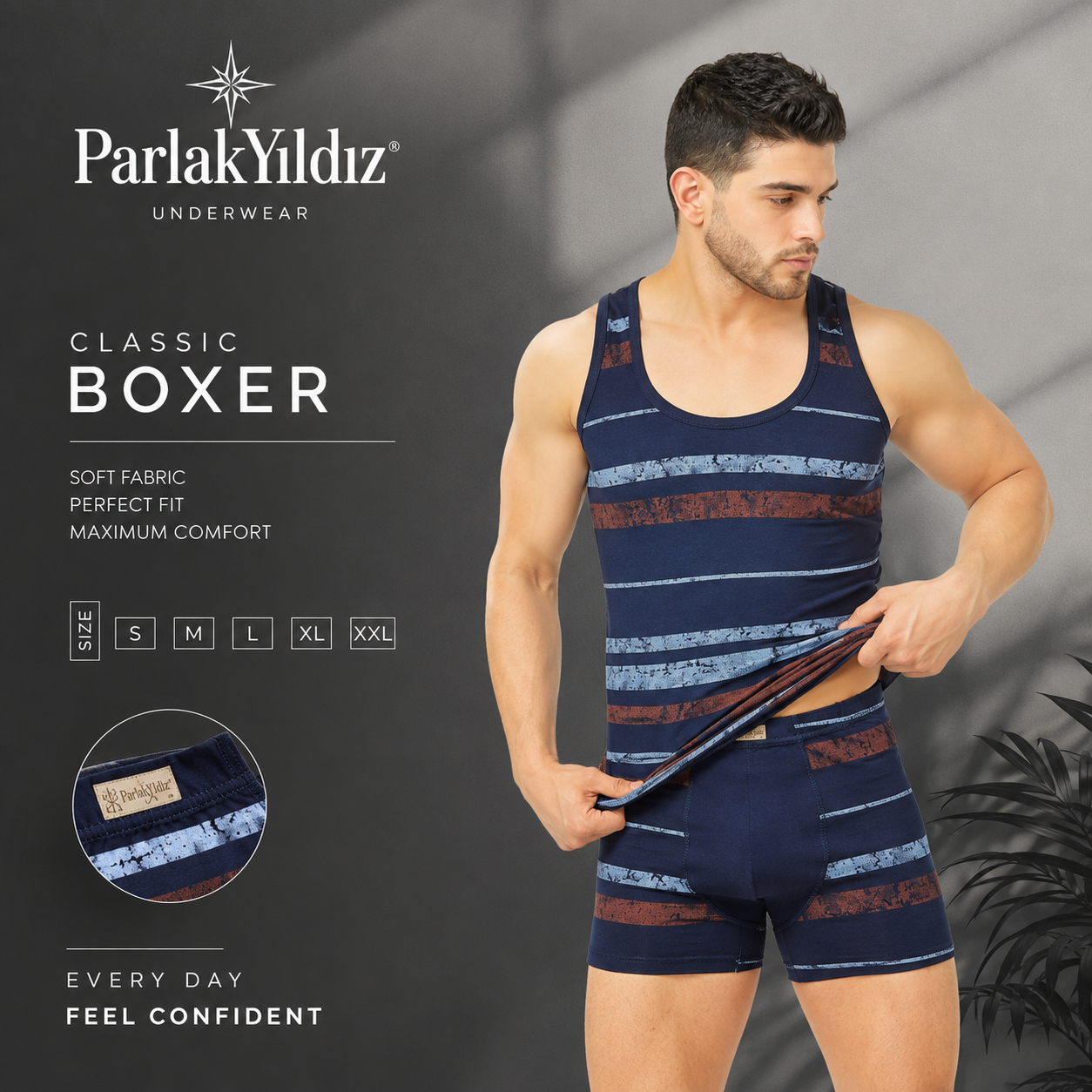 ست رکابی و شورت مردانه (Boxer/parlakyildiz)
